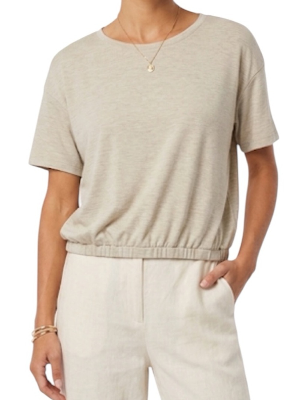 Fit Collective Brown Tan Short Sleeve Top Size: Large